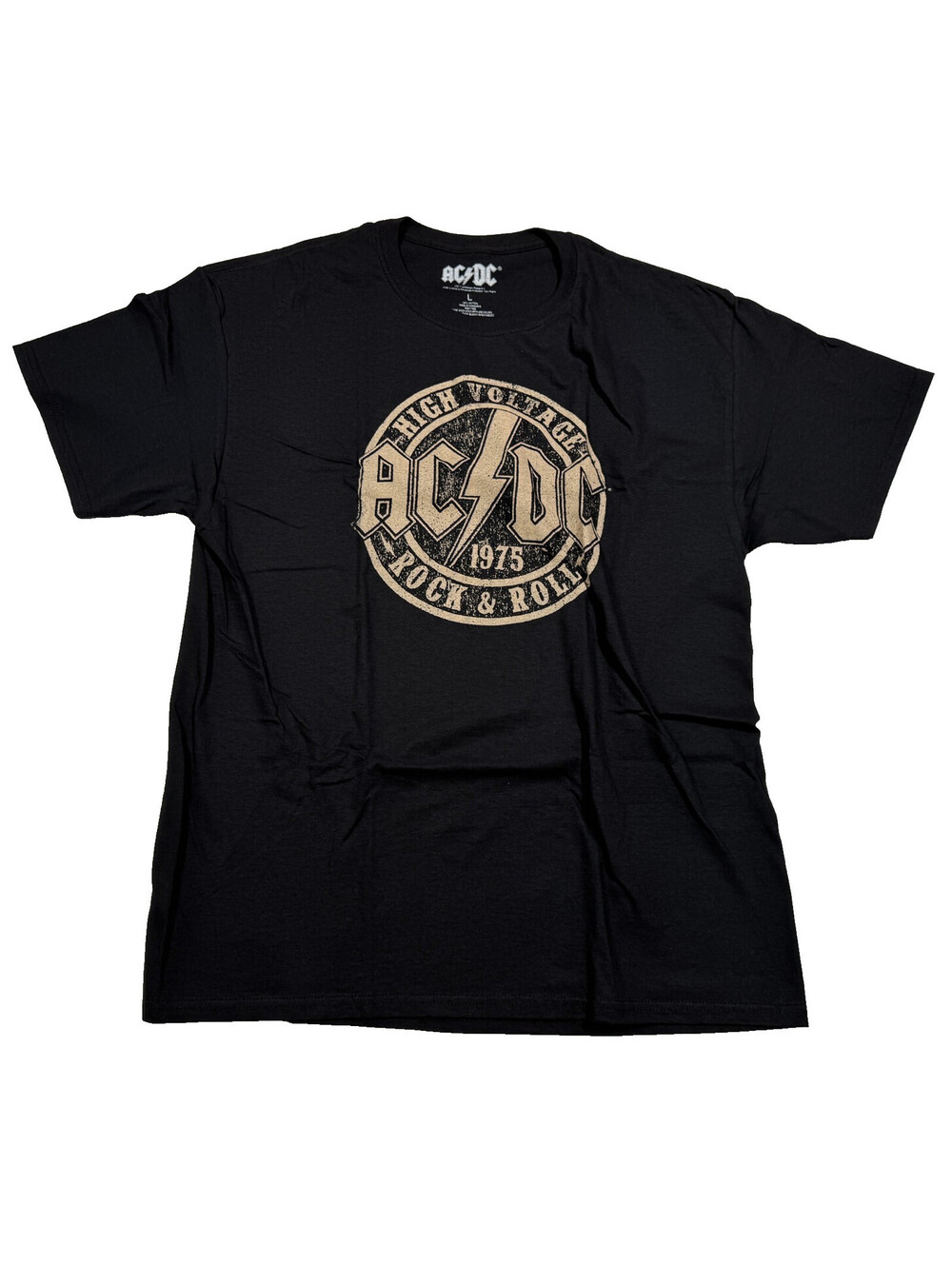 AC/DC High Voltage Black T Shirt 100% Cotton Adult Size XL NEW